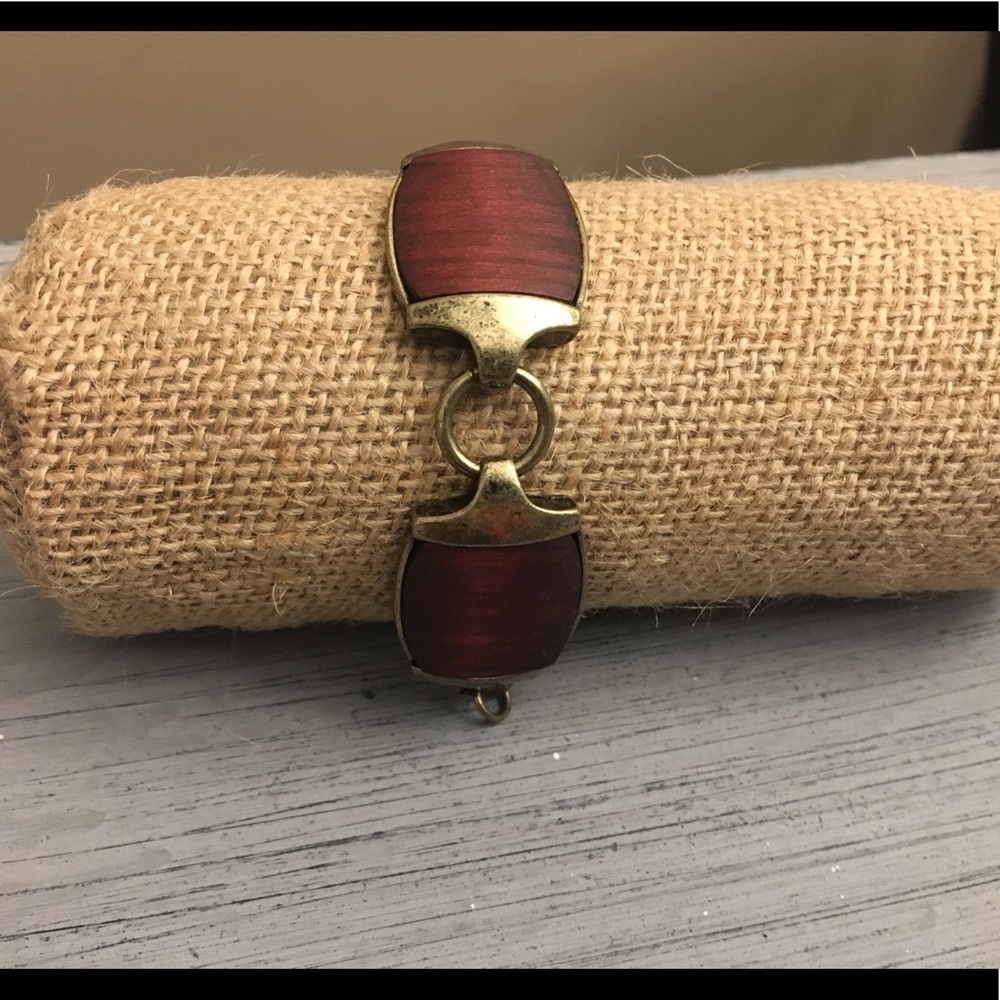 ViVI burgundy, gold patina and burgundy bracelet